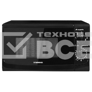 Микроволновая печь Starwind SWM5720 черный, 20 л, 700 Вт, переключатели - поворотный механизм