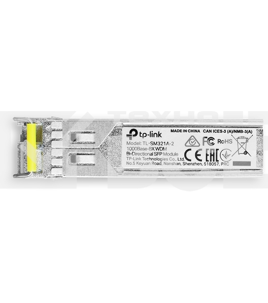 Модуль SFP TP-Link 1000Base-BX WDM Bi-Directional SFP module, TX: 1550 nm and RX: 1310 nm, 1 LC Simplex port, up to 2 km transmission distance in 9/125 μm SMF (Single-Mode Fiber), Supports Digital Diagnostic Monitoring (DDM).