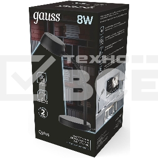 Светильник настольный Qplus модель GTL601 8W 600lm 4000K 170-265V черный диммируемый LED 1/8