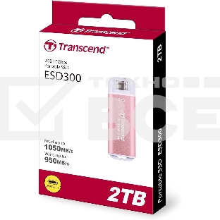 Внешний накопитель SSD Transcend USB-C 2TB TS2TESD300P ESD300 розовый