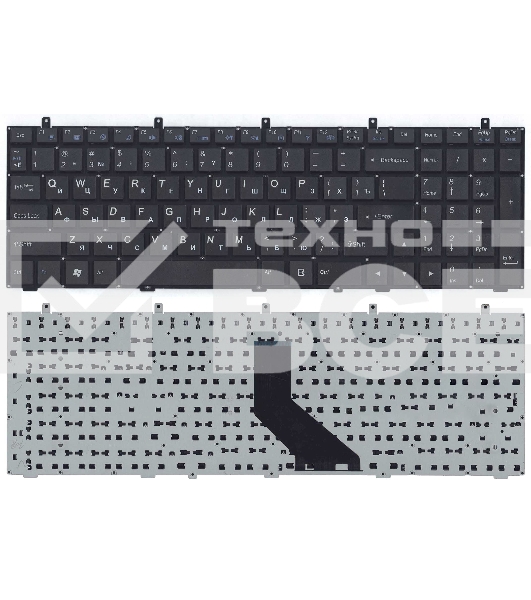 Клавиатура для ноутбука DNS 0170720 Clevo W350 w370 черная (плоский ENTER)
