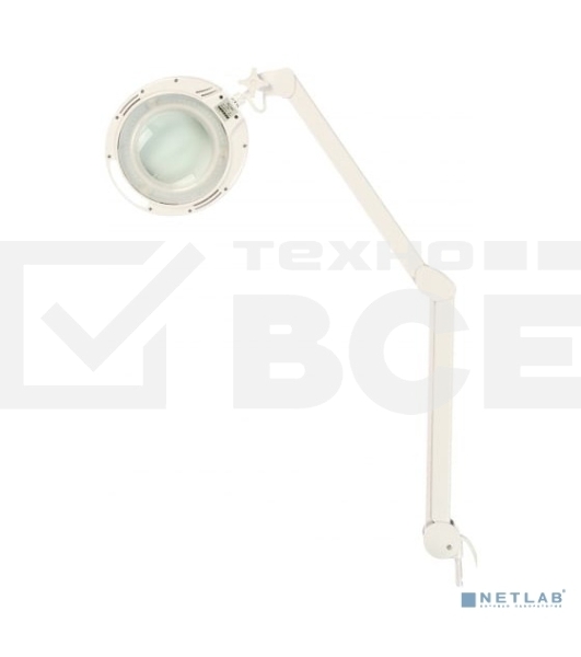 Лупа на струбцине Rexant, круглая, 3D, с подсветкой 60 LED, сенсорный регулятор яркости, белая 31-0531