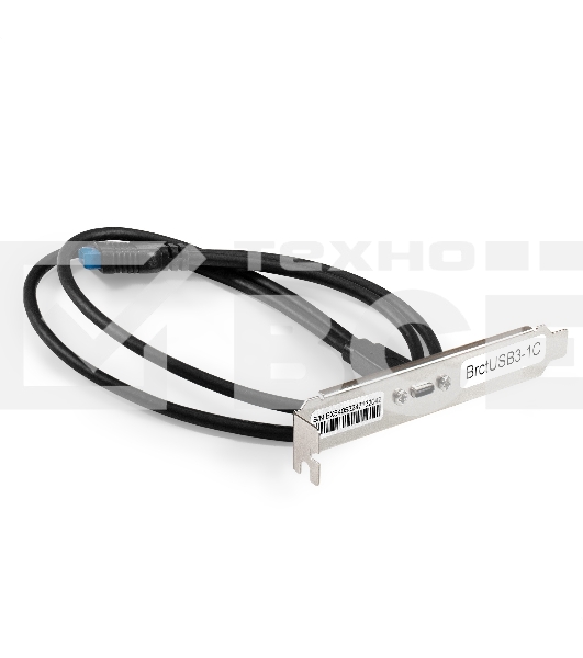 Планка портов в корпус Type-C ExeGate BrctUSB3-1C (USB 3.2 Gen1 20pin (IDC 20pin F) --> USB 3.2 Gen1 Type-Cf, кабель 30см)