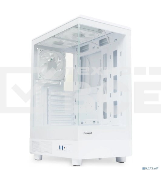 Компьютерный корпус HSPD F510, Panoramic Mid Tower, белый, TG, 0.5 SPCC, 3x120мм ARGB ATX, mATX, mITX 180/280/160мм 1x2.5', 1x3.5', 7xPCI 2xUSB-A 3.0 356x218x467мм