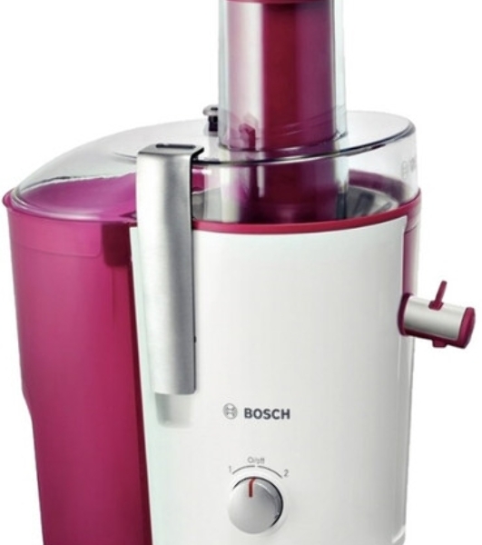 Соковыжималка Bosch MES25C0 белый/бордовый, центробежная, 700 Вт, 1250 мл, механическое