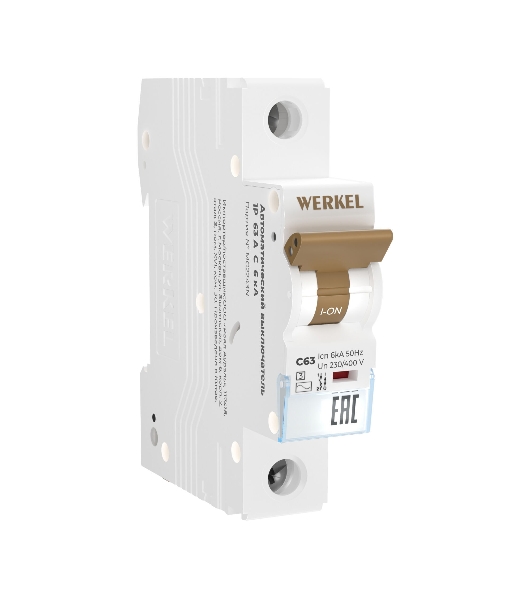 Автоматический выключатель Werkel 1P  63 A  C  6 кА W901P636