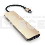 USB адаптер Satechi Slim Aluminum Type-C Multi-Port Adapter with Type-C Charging Port. Интерфейс USB-C. Порты USB Type-C, 2хUSB 3.0, 4K HDMI. золотой., фото5
