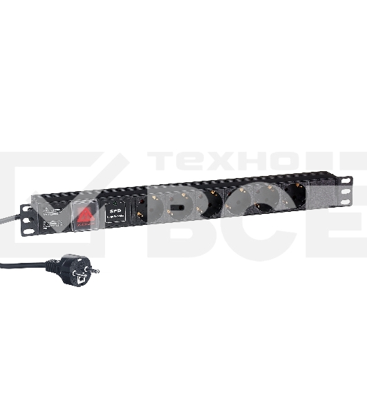 Блок розеток горизонтальный ExeGate ServerPro PDU-19H608 Al-6S-EU2-SW-SPD1, 19