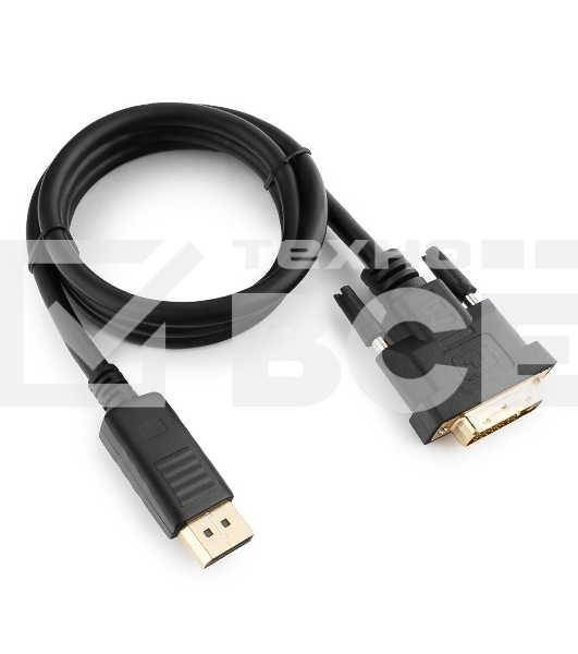 Кабель DisplayPort-DVI Gembird/Cablexpert 1м, 20M/19M, черный, экран, пакет(CC-DPM-DVIM-1M)