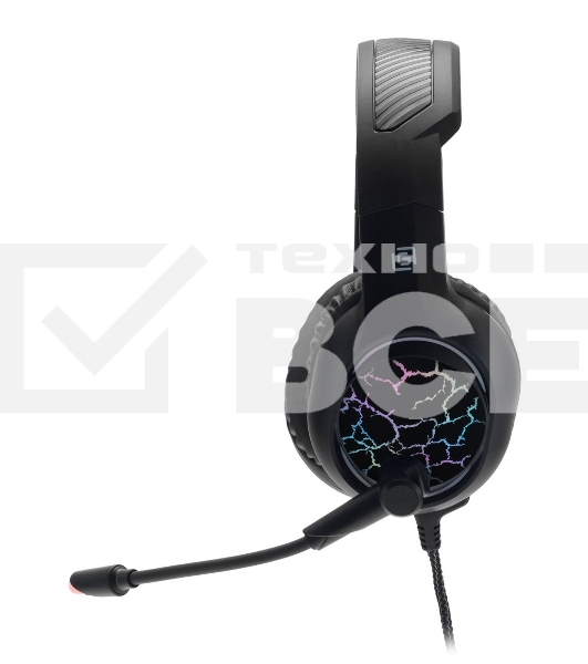 Наушники с микрофоном Oklick HS-L930G SNORTER черный/синий 2м мониторные USB оголовье (HS-L930G)