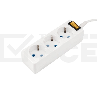 Удлинитель PROconnect 3 гнезда, 10 м, 3х0.75 мм², с/з, с кнопкой, белый