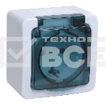 Розетка Iek ERMP12-K03-16-54-EC РСб20-3-ГПБд роз 1м с з/к о/у IP54 (цвет крышки:дымчатый) ГЕРМЕС PLUS, фото3