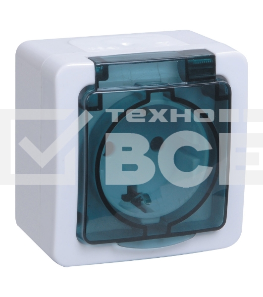 Розетка Iek ERMP12-K03-16-54-EC РСб20-3-ГПБд роз 1м с з/к о/у IP54 (цвет крышки:дымчатый) ГЕРМЕС PLUS