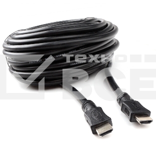Кабель HDMI Cablexpert CC-HDMI4L-15M, 15м, v2.0, 19M/19M, серия Light, черный, позол.разъемы, экран, пакет