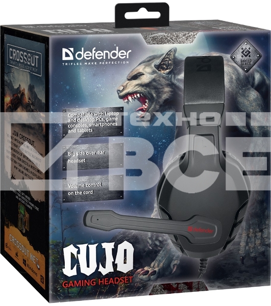 Гарнитура GAMING CUJO BLACK/RED 64505 Defender