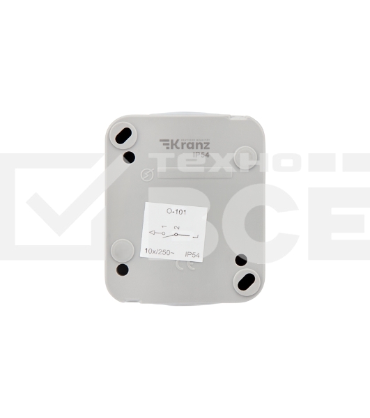 Выключатель одноклавишный Mini OG IP54, о/у, серый KRANZ