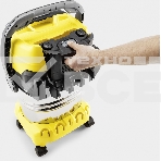Строительный пылесос Karcher WD 5 S V-25/5/22 желтый, 1100 Вт, уборка сухая/сбор воды, пылесборник мешок/контейнер, 25 л, фото5