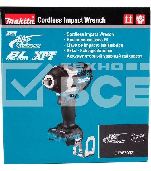 Гайковерт Makita DTW700Z ак(уд) BL-Motor, 18В, Li-ion, БЕЗ АКБ и БЕЗ ЗУ