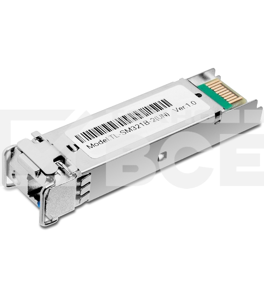 Модуль TP-Link SFP 1000Base-BX WDM Bi-Directional SFP module, TX: 1310 nm and RX: 1550 nm, 1 LC Simplex port , up to 2 km transmission distance in 9/125 μm SMF (Single-Mode Fiber), Supports Digital Diagnostic Monitoring (DDM).