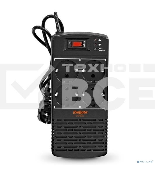Стабилизатор ExeGate Power AD5000-1000 (1000VA/500W, диапазон 150...280В, 4 евророзетки)