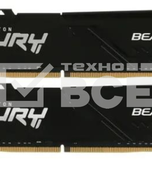 Оперативная память Kingston Fury Beast , DDR4, 32GB (2x16GB), 3200MHz, CL16, с радиатором, чёрный