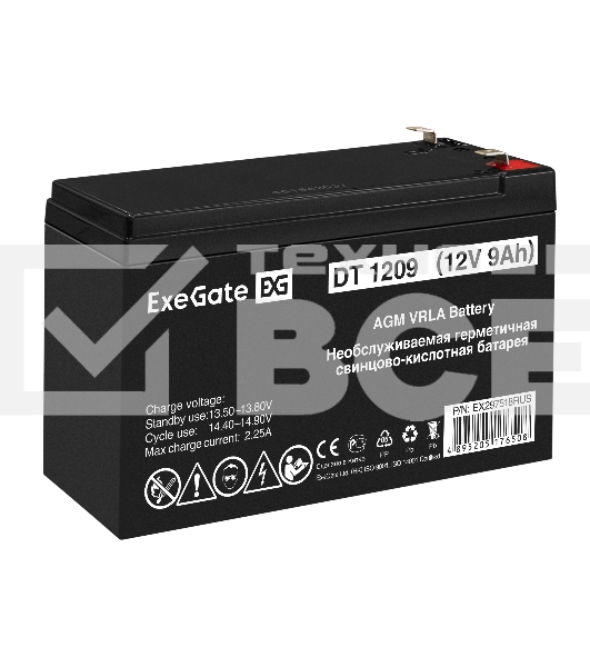 Аккумуляторная батарея ExeGate DT 1209 (12V 9Ah, клеммы F1)