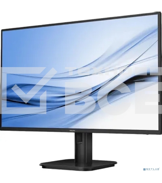 Монитор 27' Philips 27E1N1200A IPS 1920x1080, 100 Гц, 4 мс, 16:9, 300 кд/м², HDMI 1.4, DP 1.2, VGA, 3.5 мм, динамики (2x2 Вт), черный