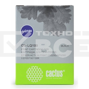 Картридж матричный Cactus CS-LQ100 черный (8 мм, 1.6 м, 2 000 000 знаков) для Epson LQ-100/ActionPrinter(AP)-3250
