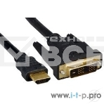 Кабель HDMI-DVI Cablexpert CC-HDMI-DVI-7.5MC, 19M/19M, single link, медь, позол.разъемы, экран, 7.5м, черный, пакет, фото4
