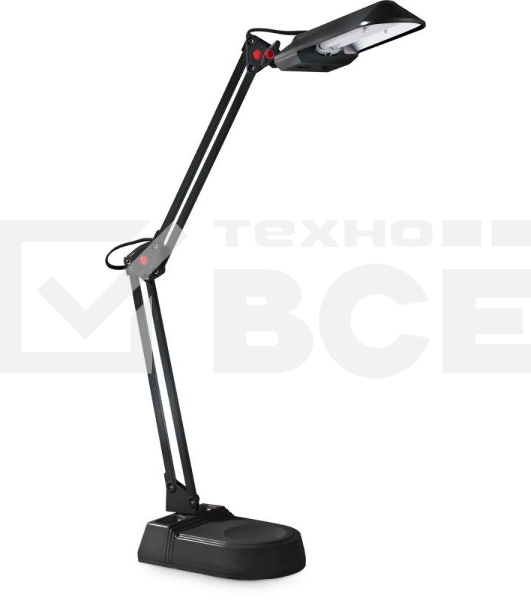 Лампа настольная CAMELION KD-017A С0211W черный в к-те база+струбцина