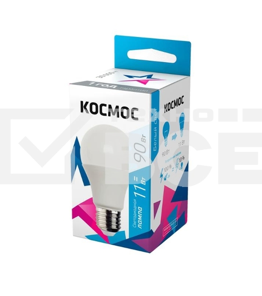 Лампа светодиодная LED BASIC A60 11Вт 220В E27 4500К КОСМОС LkecLED11wA60E2745