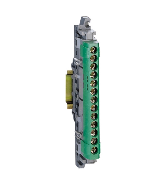 Legrand 004834 Клеммная колодка IP 2X - земля - зеленая - 1 x 6-25 мм- 12 x 1,5-16 мм- длина 113 мм