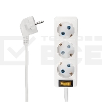 Удлинитель PROconnect 3 гнезда, 10 м, 3х0.75 мм², с/з, с кнопкой, белый, фото2