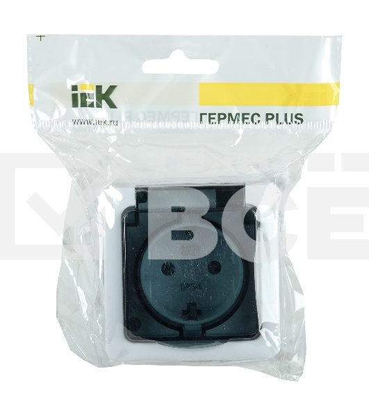 Розетка Iek ERMP12-K03-16-54-EC РСб20-3-ГПБд роз 1м с з/к о/у IP54 (цвет крышки:дымчатый) ГЕРМЕС PLUS