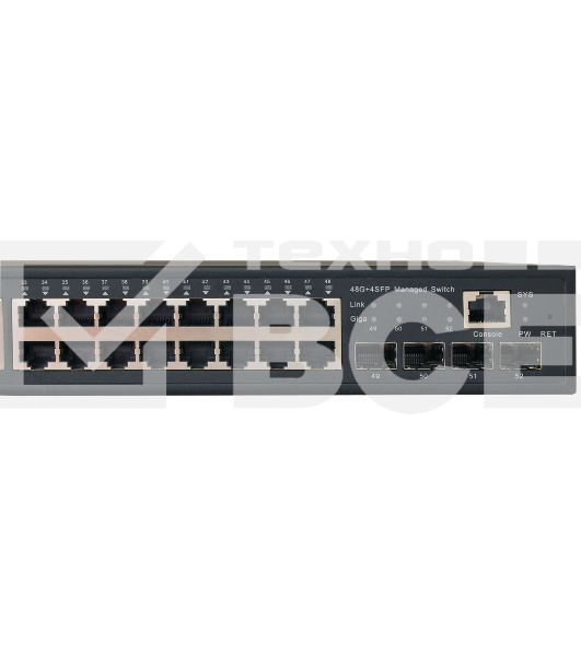 Управляемый коммутатор OSNOVO L2 PoE Gigabit Ethernet на 48 RJ45 PoE + 4*GE SFP, до 30W на порт, суммарно до 800W