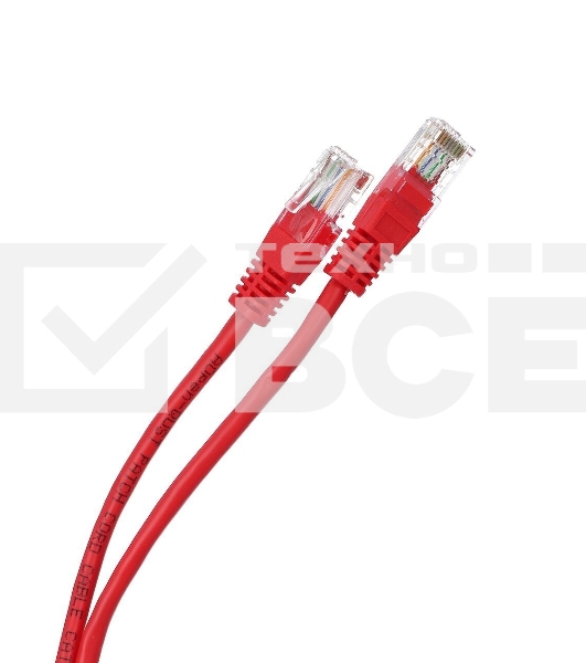 Патчкорд литой Aopen/Qust UTP кат.5е 0,5м красный