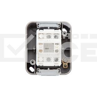 Выключатель одноклавишный Mini OG IP54, о/у, серый KRANZ