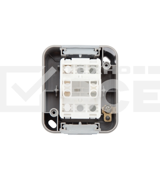 Выключатель одноклавишный Mini OG IP54, о/у, серый KRANZ