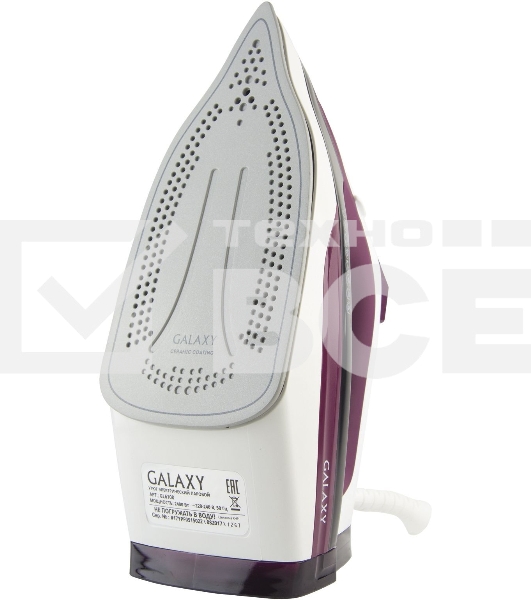 Утюг Galaxy Line GL 6108, бордовый с белым, паровой, 2400 Вт, постоянный пар 50 г/мин, паровой удар 230 г/мин, функции: автоотключение, самоочистка, антикапля, антинакипь, вертикальное отпаривание, индикатор автоотключения, индикатор нагрева, функция увла