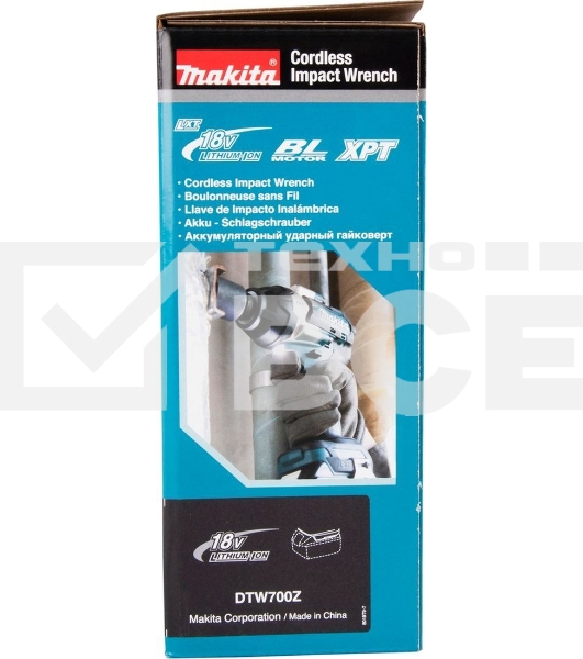 Гайковерт Makita DTW700Z ак(уд) BL-Motor, 18В, Li-ion, БЕЗ АКБ и БЕЗ ЗУ