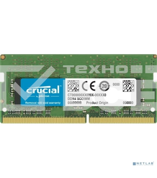 Оперативная память для мобильного ПК, CRUCIAL 32GB Single DDR4 3200MHz SODIMM.(RCISCT32G4SFD832A)(CT32G4SFD832A)