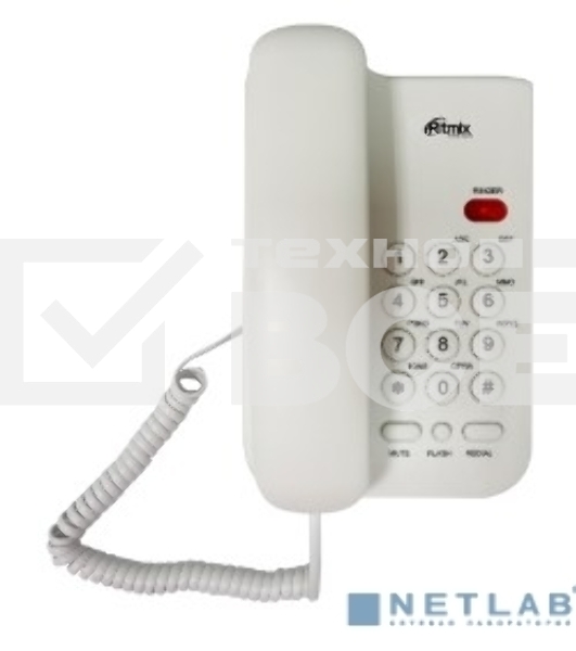 Телефон проводной Ritmix RT-311 белый