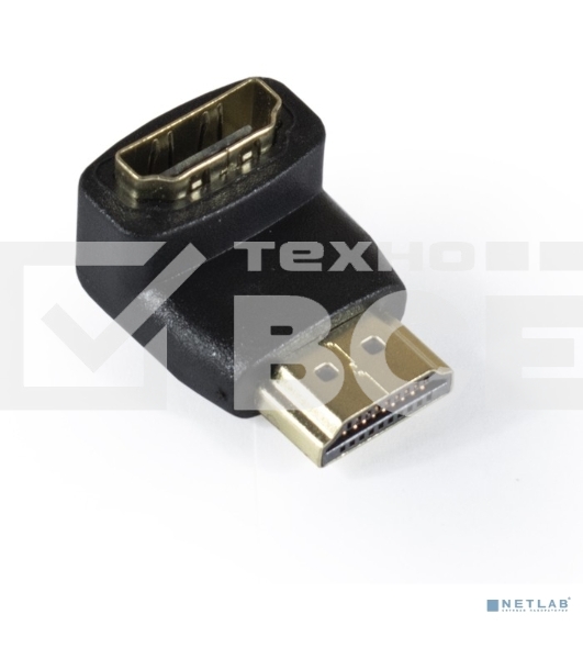 Переходник Exegate EX284919RUS HDMI-HDMI EX-HDMI90-FML (19M/19F, угловой, позолоченные контакты)