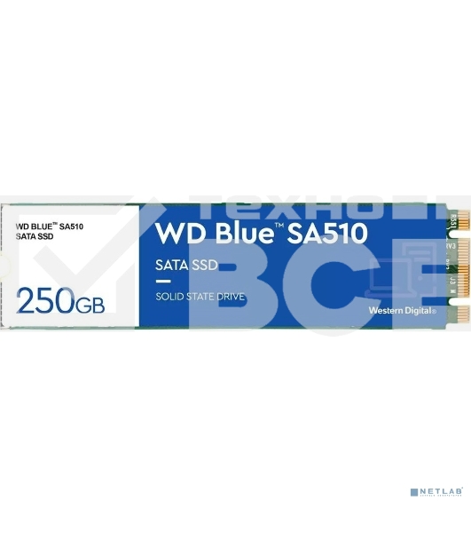 Накопитель SSD WD Blue SA510 WDS250G3B0B, 250Gb, SATA III, M.2 2280, R/W 555/440