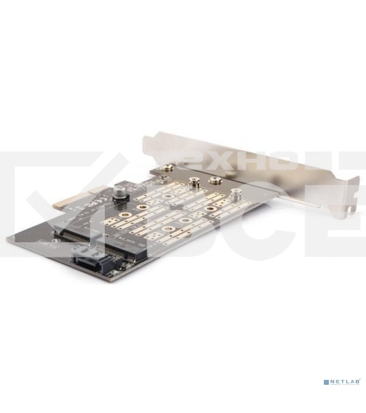 Адаптер AgeStar AS-MC02  PCI-E для M.2 SATA SSD+M.2 NVME SSD Card