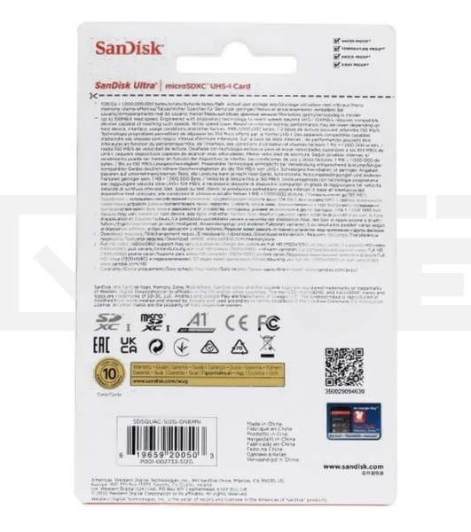 Флеш карта microSD 512GB SanDisk microSDXC Class 10 Ultra UHS-I A1 140MB/s