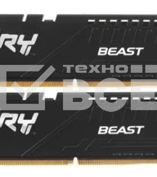Оперативная память Kingston Fury Beast, DDR5, 32GB (2x16GB), 5600MHz, CL36, с радиаторами, черный