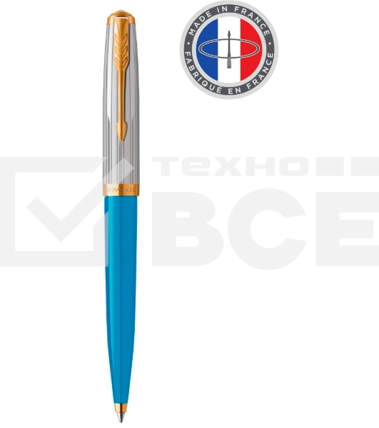Ручка шариковая Parker 51 Premium (CW2169080) Turquoise GT M черн. черн. подар.кор.