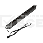 Блок распределения питания Rexant для 19' шкафов, горизонтальный, 9 розеток СЕЕ 7/4, 10A, без выкл, алюм корп, шнур 2м, вилка C14, фото10