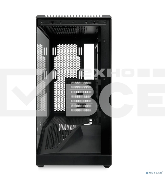 Компьютерный корпус без блока питания HSPD F711-TGbK, Panoramic Full Tower, Black, TG, 0.7 SPCC, no fans ATX, mATX, mITX 190/420/280мм 2x2.5', 2x3.5', 7xPCI 1xUSB-A 3.0, 1xUSB-C 445x235x475мм